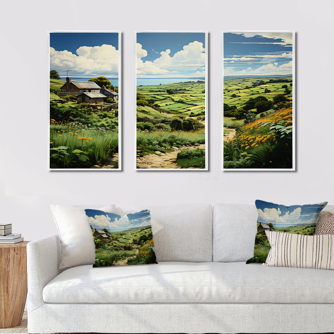 Ireland Emerald Isle This III - 3-Piece Canvas Wall Art
