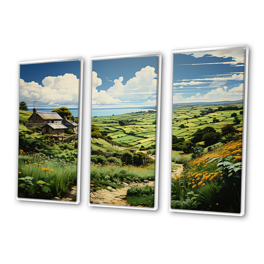 Ireland Emerald Isle This III - 3-Piece Canvas Wall Art