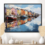 Ireland Harbor Reflectionsan Acrylic I - Landscapes Canvas Wall Art