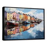 Ireland Harbor Reflectionsan Acrylic I - Landscapes Canvas Wall Art