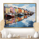 Ireland Harbor Reflectionsan Acrylic I - Landscapes Canvas Wall Art