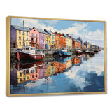 Ireland Harbor Reflectionsan Acrylic I - Landscapes Canvas Wall Art