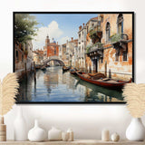 Italy Venetian Canals I - Landscapes Canvas Wall Art