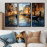 Italy Venetian Reflections I - 3-Piece Canvas Wall Art