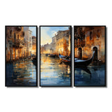Italy Venetian Reflections I - 3-Piece Canvas Wall Art