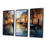 Italy Venetian Reflections I - 3-Piece Canvas Wall Art