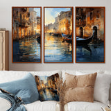 Italy Venetian Reflections I - 3-Piece Canvas Wall Art