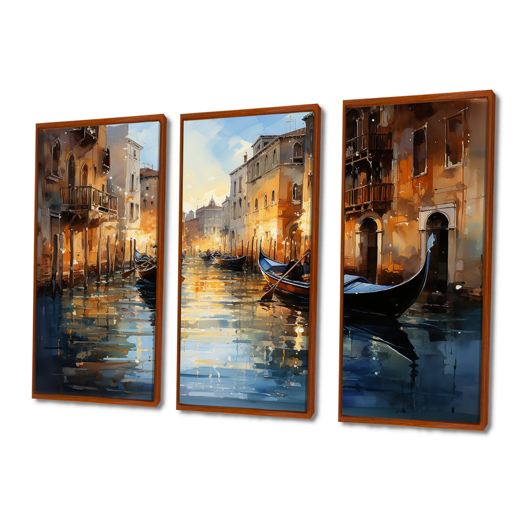 Italy Venetian Reflections I - 3-Piece Canvas Wall Art