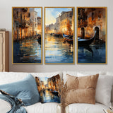Italy Venetian Reflections I - 3-Piece Canvas Wall Art