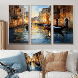 Italy Venetian Reflections I - 3-Piece Canvas Wall Art