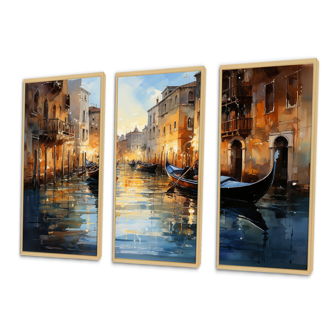Italy Venetian Reflections I - 3-Piece Canvas Wall Art