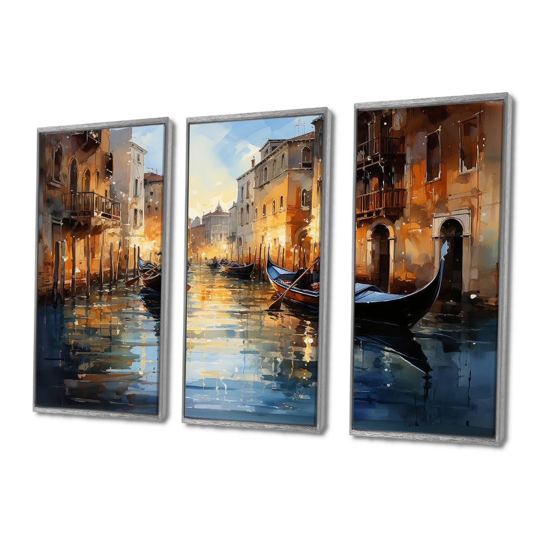 Italy Venetian Reflections I - 3-Piece Canvas Wall Art