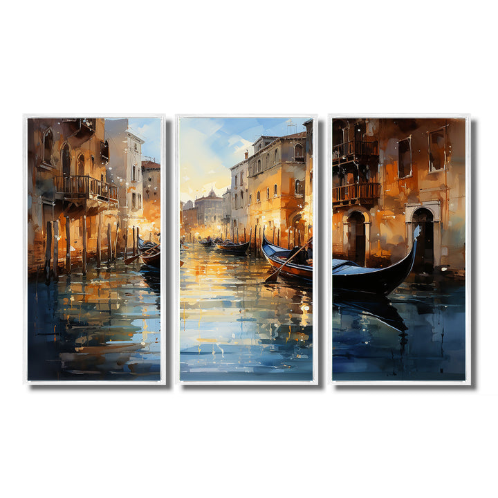 Italy Venetian Reflections I - 3-Piece Canvas Wall Art