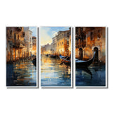 Italy Venetian Reflections I - 3-Piece Canvas Wall Art