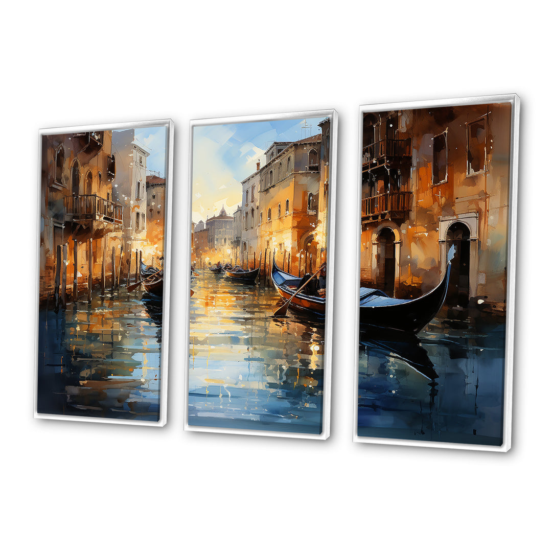 Italy Venetian Reflections I - 3-Piece Canvas Wall Art
