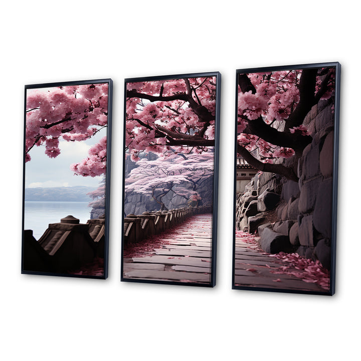 Japon Art Cherry Blossom Pink Path - Multi-Panels