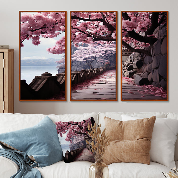 Japon Art Cherry Blossom Pink Path - Multi-Panels