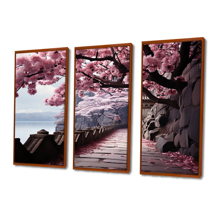 Japon Art Cherry Blossom Pink Path - Multi-Panels