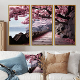 Japon Art Cherry Blossom Pink Path - Multi-Panels