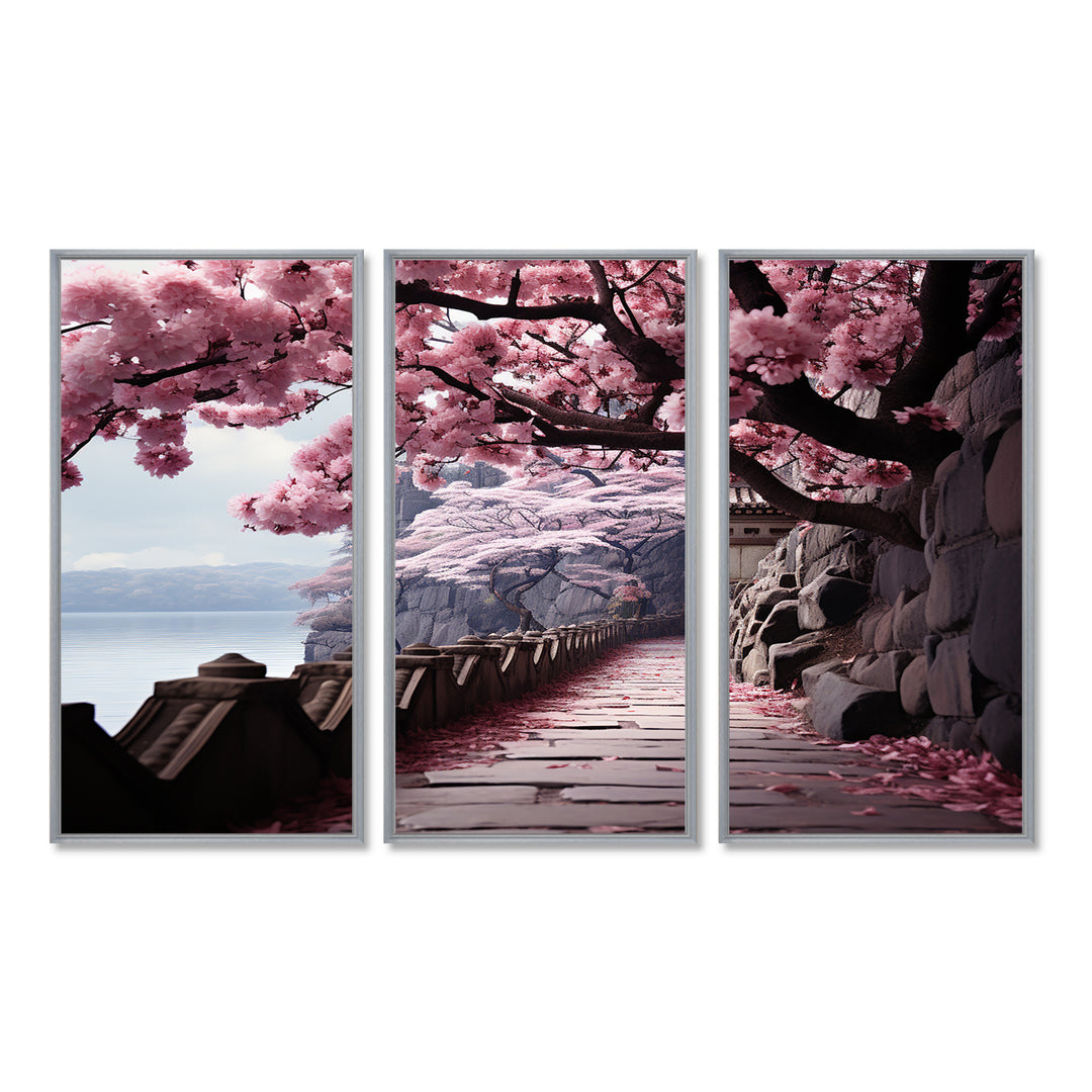 Japon Art Cherry Blossom Pink Path - Multi-Panels