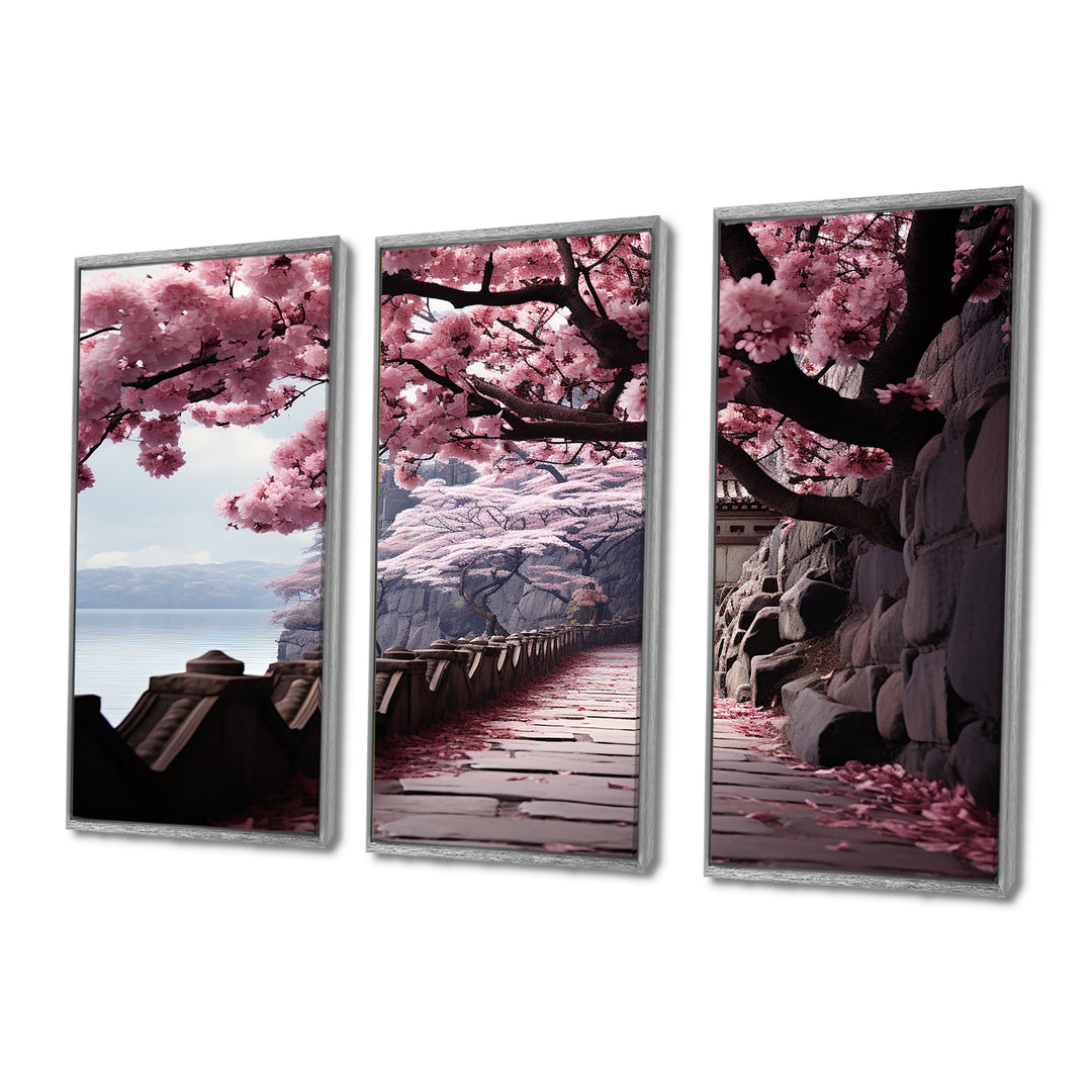 Japon Art Cherry Blossom Pink Path - Multi-Panels
