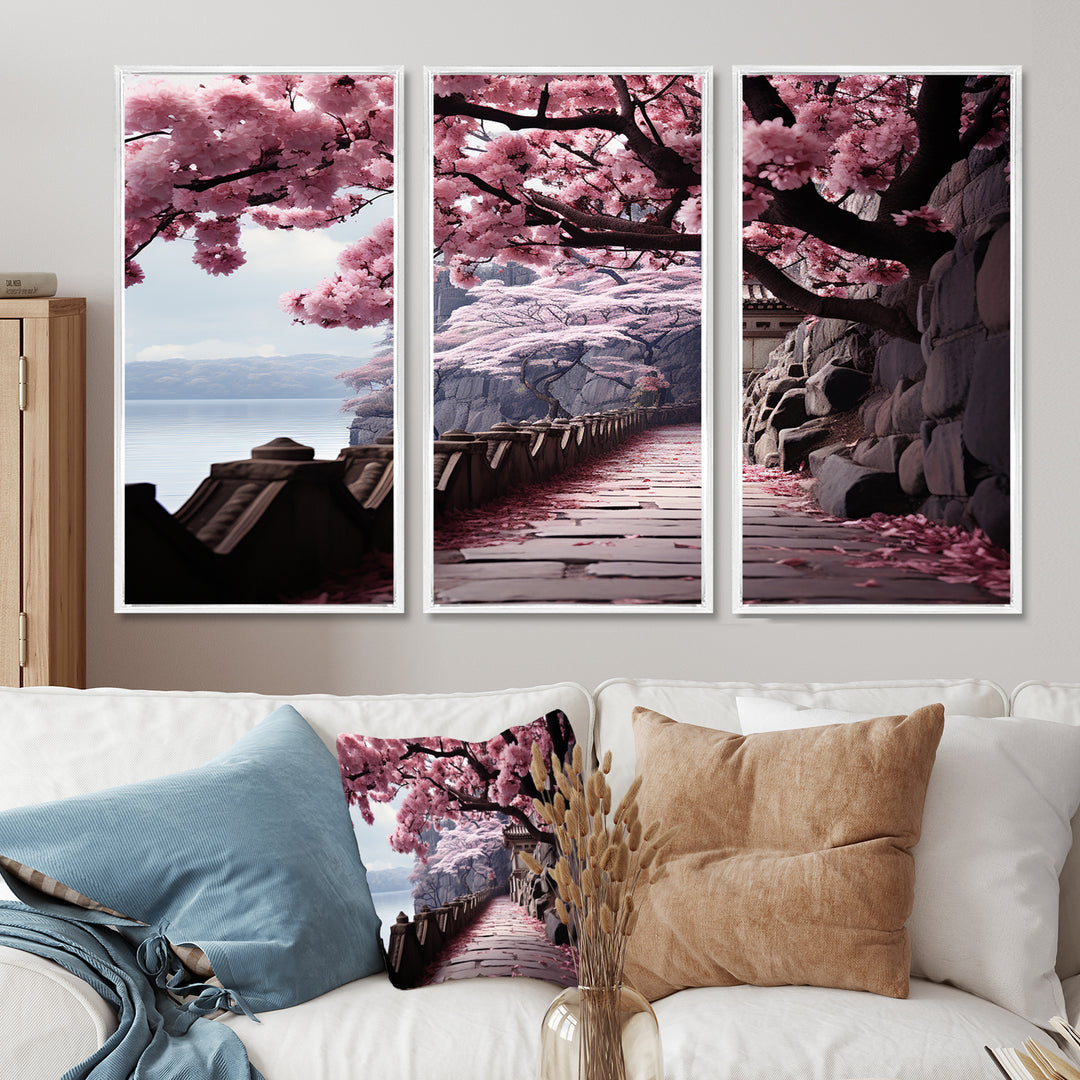 Japon Art Cherry Blossom Pink Path - Multi-Panels