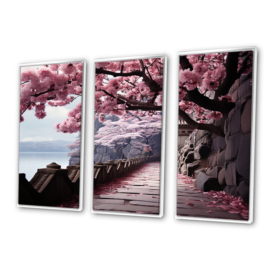 Japon Art Cherry Blossom Pink Path - Multi-Panels