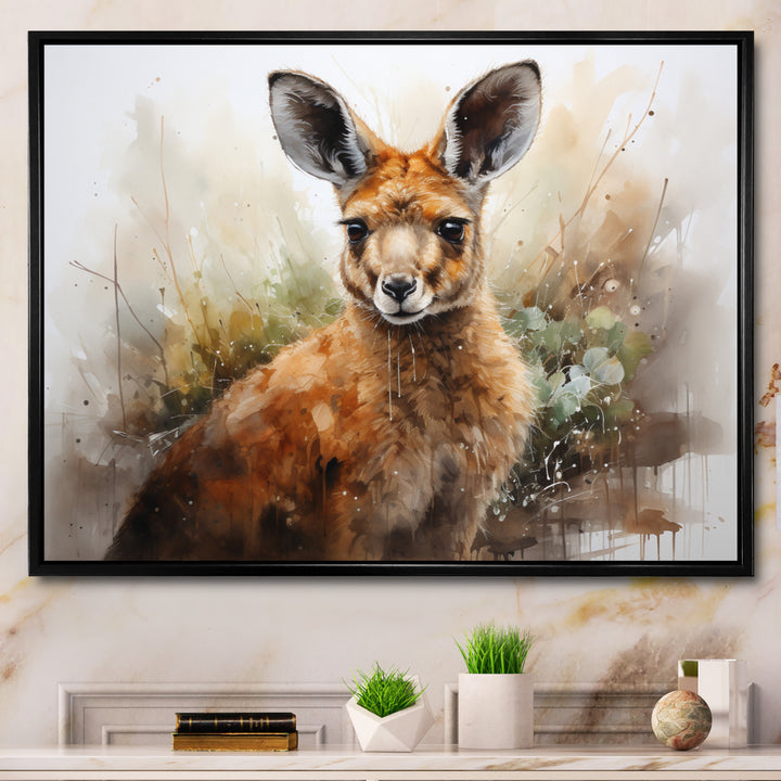 Kangaroo Extremely Detailed - Kangaroo Large Canvas Wall Art