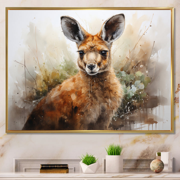 Kangaroo Extremely Detailed - Kangaroo Large Canvas Wall Art