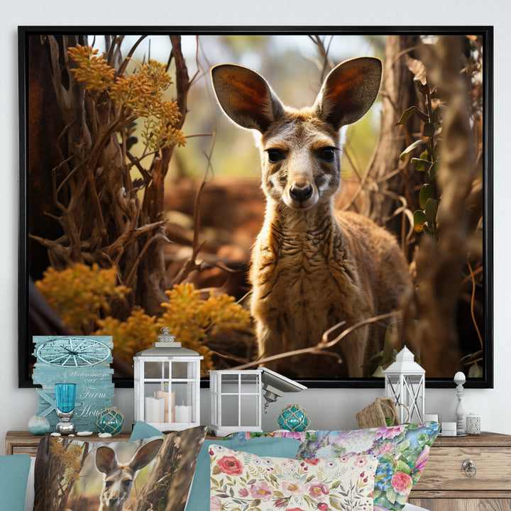 Kangaroo Portrait - Kangaroo Canvas Wall Art