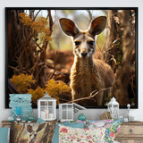 Kangaroo Portrait - Kangaroo Canvas Wall Art