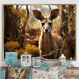 Kangaroo Portrait - Kangaroo Canvas Wall Art