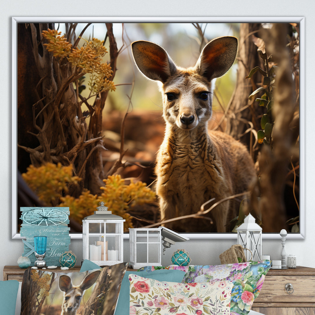 Kangaroo Portrait - Kangaroo Canvas Wall Art