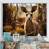 Kangaroo Portrait - Kangaroo Canvas Wall Art