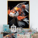 Orange Kois Fish Bold Contrasts - Koi's Fish Framed Canvas Art