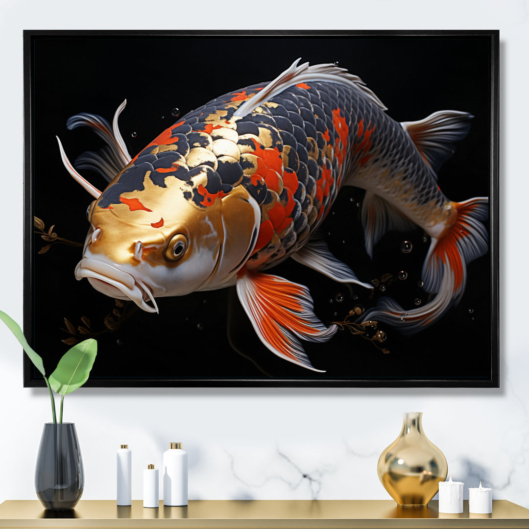Orange Kois Fish Serene Reflections - Koi&