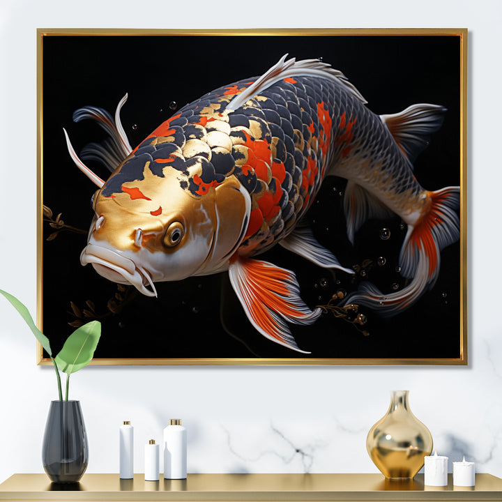 Orange Kois Fish Serene Reflections - Koi&