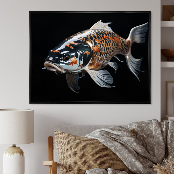 Gold Kois Fish Serene Reflections - Koi&