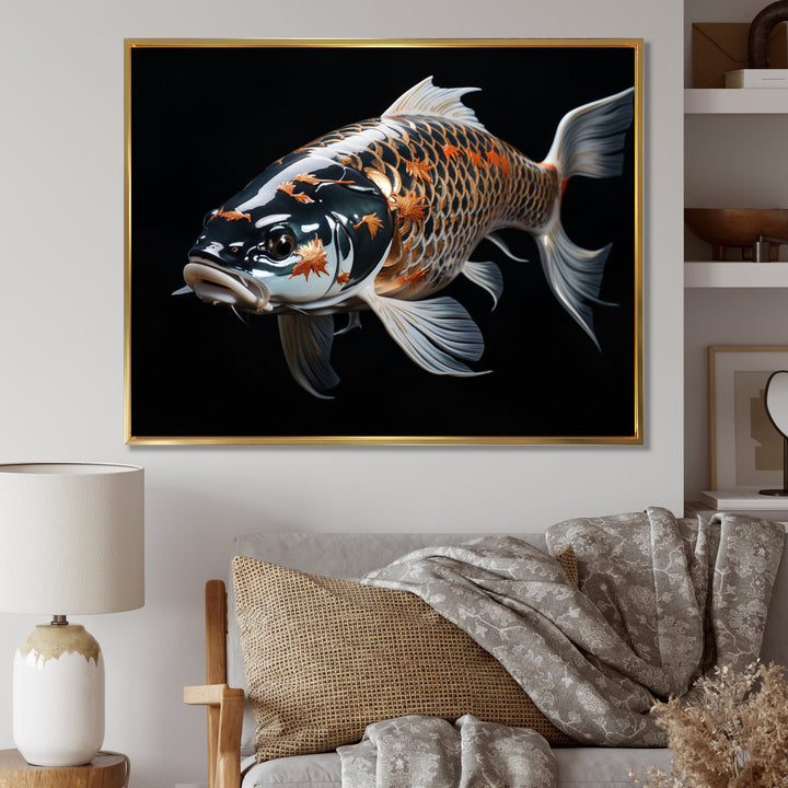 Gold Kois Fish Serene Reflections - Koi&