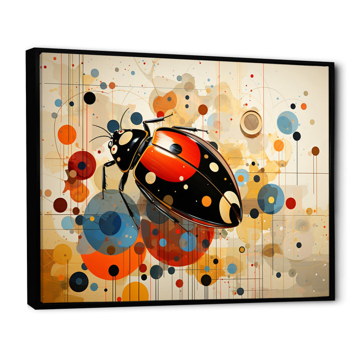 Ladybug Playful Spots Geometric - Red Ladybug Wall Art