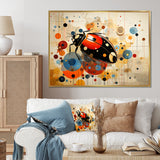 Ladybug Playful Spots Geometric - Red Ladybug Wall Art