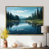 Green River Waters Reflection II - Landscapes Canvas Wall Art