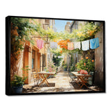 Laundry Day In Italy III - Illustration Canvas Wall Art