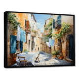 Laundry Day In Italy I - Illustration Canvas Wall Art