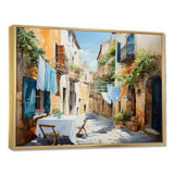 Laundry Day In Italy I - Illustration Canvas Wall Art