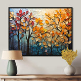 Leaves Autumnal Symphony Patchwork I - Floral Canvas Wall Art