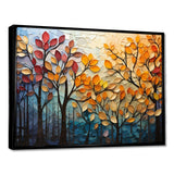 Leaves Autumnal Symphony Patchwork I - Floral Canvas Wall Art