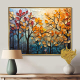 Leaves Autumnal Symphony Patchwork I - Floral Canvas Wall Art