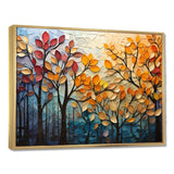 Leaves Autumnal Symphony Patchwork I - Floral Canvas Wall Art