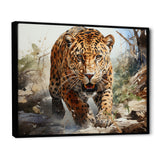 Leopard Silent Attack - Leopard Bedroom Wall Art
